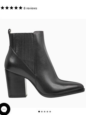 Marc Fisher Alva Pointy Toe Leather Bootie - Black